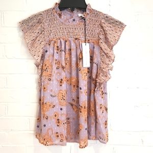 NWT Maison d'Amélie Flutter Sleeve Blouse